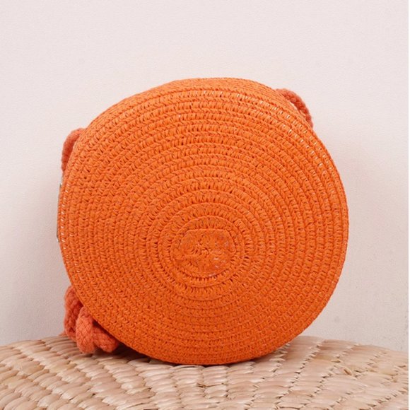 Mini  Orange Straw Bag - Picture 3 of 7